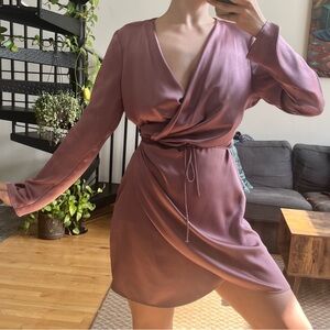 Dusty rose satin dress